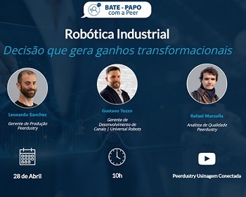 Imagem da notícia "Bate-papo Peerdustry sobre robótica industrial"