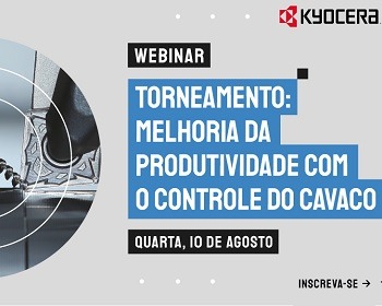 Imagem da notícia "Webinar Kyocera: produtividade e controle do cavaco"
