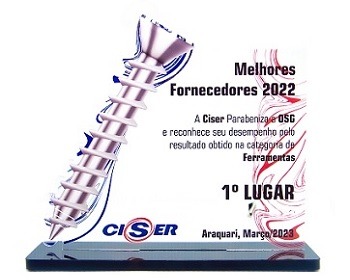 Imagem da notícia "OSG recebe o Prêmio Melhor Fornecedor da Ciser"