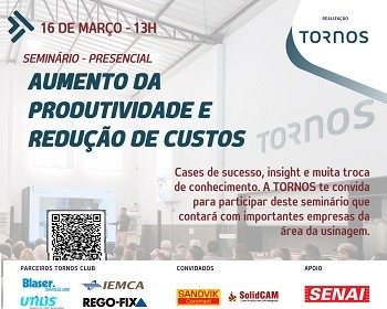Imagem da notícia "Seminário Tornos: Aumento da produtividade e redução de custos"