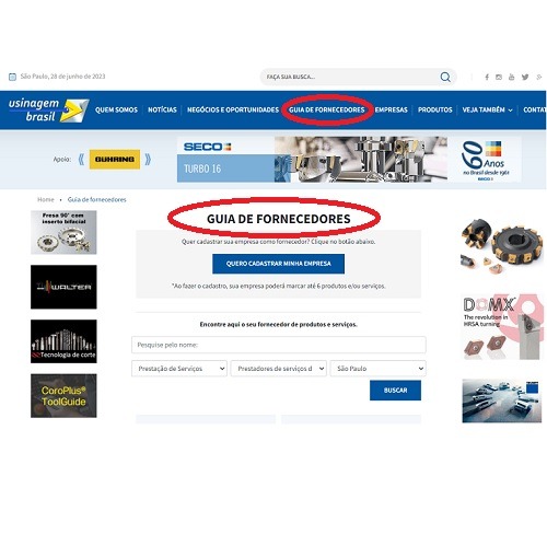 Imagem da notícia "Usinagem-Brasil relança o seu Guia de Fornecedores"