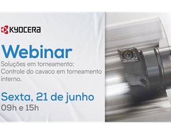 Imagem da notícia "Webinar Kyocera: Controle do cavaco em torneamento interno"