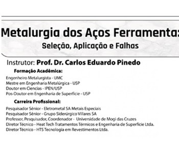Imagem da notícia "Treinamento sobre metalurgia dos aços-ferramenta"