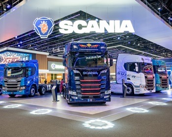 Imagem da notícia "Scania vende 2 mil caminhões na Fenatran, incluindo o 1º elétrico"