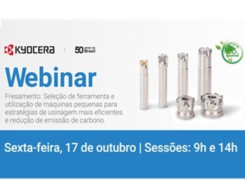 Imagem da notícia "Webinar Kyocera: estratégias mais eficientes de fresamento"