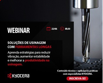 Imagem da notícia "Webinar Kyocera: Soluções de usinagem com ferramentas longas"